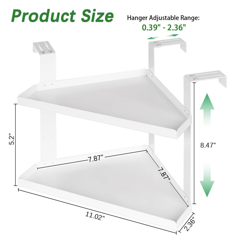 Olpchee Office Cubicle Shelf - Height Adjustable Corner Shelf with Adjustable Hooks - Image 3